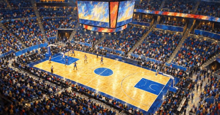 Editorial oil painting of Kia Center in Orlando