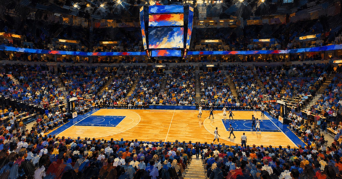 Editorial oil painting of Target Center in Minneapolis.